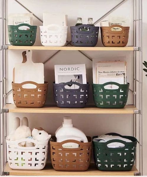 Fancy Plastic Storage Basket, Desktop Storage Basket, Cosmetic Organizer Toys Sundries Storage Box, Portable Bath Basket With Handle, Closet Organization Container Basket, Toiletries Storage Basket, Multipurpose Storage Basket Fancy Plastic Storage Basket, Desktop Storage Basket, Cosmetic Organizer Toys Sundries Storage Box, Portable Bath Basket With Handle, Closet Organization Container Basket, Toiletries Storage Basket, Multipurpose Storage Basket